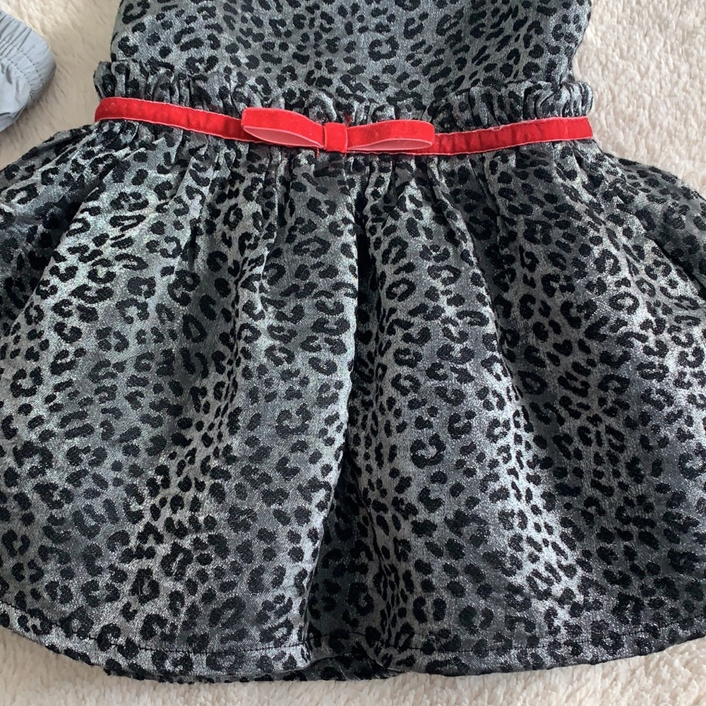 Carter’s 3M Silver & Black Leopard Dress w/ Diaper Cover EUC - Picture 3 of 10